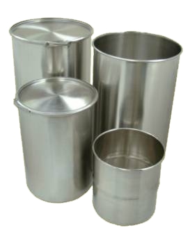 Open Top Drums made from 316L stainless steel
